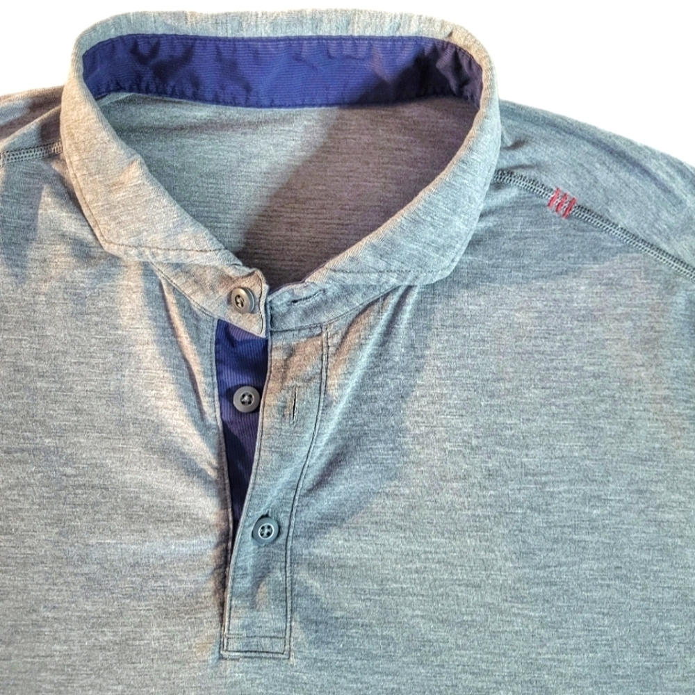 Lululemon // Men's Evolution Short Sleeve Polo / Heathered Fog Horn / L - Picture 2 of 6
